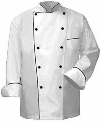 Polycotton Chef Coat Double Breasted Cook & Server Shirt Kitchen Uniform New - Image 1 of 4