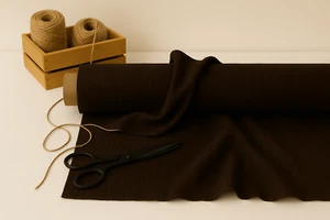 Café Noir Cotton-Linen Fabric by the Yard – Soft Textile for Sewing & Home Decor - Picture 1 of 10