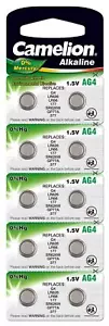 10 Pk Camelion AG4 LR626 377 376 G4A LR66 L626 GP7 Alkaline Alkaline Batteries - Picture 1 of 1