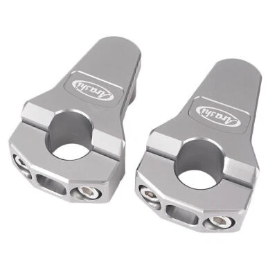 2pcs 7/8" HandleBar Mount Clamp Riser for Honda Yamaha Suzuki Kawasaki BMW Grey - Image 1 of 4