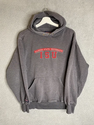 ISU Hoodie Mens Small Gray Fleece Jansport Long Sleeve Pullover Illinois State Cover