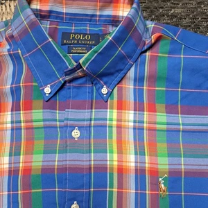 Polo Ralph Lauren camicia grande multicolore a quadri LS con bottoni vestibilità classica carne - Foto 1 di 8