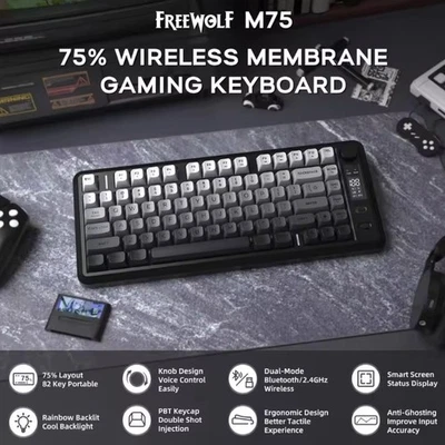 ATTACK SHARK M75 Wireless Membrane Gaming Keyboard - Image 1 of 4