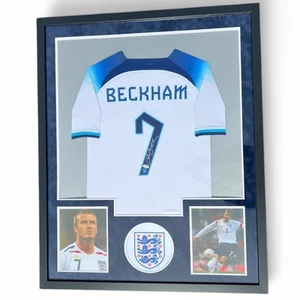 David Beckham Framed Autographed Soccer Jersey #7 FRAMED 42”x34” COA HOLO - Picture 1 of 17