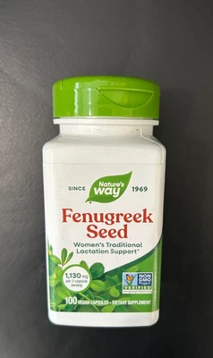 Nature's Way Fenugreek Seed 100 Vegan Capsules Lactation Support Exp 9/2029 - Image 1 of 4