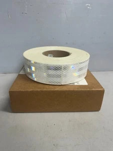 3M 983-10 WHITE DIAMOND CONSPICUITY TAPE 2" X 50YD (2"X12"-CUTS) NEW FREE SHIP - Picture 1 of 5