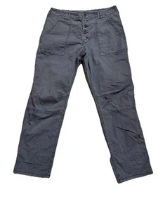 Pilcro Anthropologie Damen 33 TALL The Wanderer Hose grau ausgestellt Knopfleiste - Bild 1 von 15