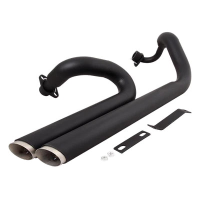 Tubo de escape escalonado Shortshots tubo negro doble_salida para Yamaha V star 650 XVS650 Foto 1 de 4