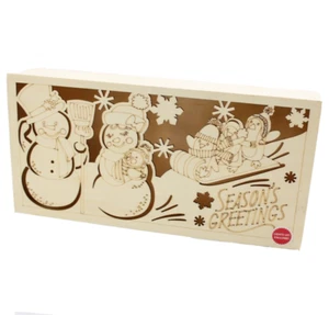 Decorazione in legno pre-lit fai da te auguri di stagione pupazzi di neve pinguino natale - Foto 1 di 5