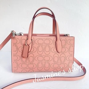 NWT Coach CX266 Nina Small Tote Bag With Signature Rivets Leather Pink Petal - Picture 1 of 13