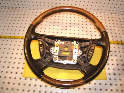 Genuine Jaguar 03-08 S type black leather WOOD steering 1 wheel,No air cover,T 2 - Image 1 of 4