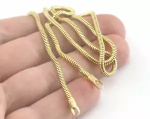Boxkette mit Kettenenden 45cm Länge Rohmessing 4mm Halskette für Schmuck - Bild 1 von 2