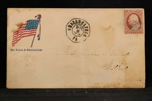 Civil War: Philadelphia, Pennsylvania 1861 #26 Patriotic Cover to Westford, Mass - Picture 1 of 2