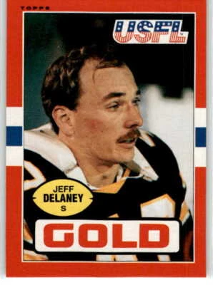 1985 Topps USFL  #30 Jeff Delaney   Denver Gold - Image 1 of 2