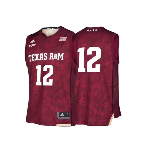 Texas A&M Aggies NCAA Adidas Men's Maroon 2017 Armed Forces Basketball Jersey Cover
