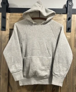 Vintage Double Face Thermal Waffle Pullover Hoodie Afterhood 50s Rare Size Small - Foto 1 di 5