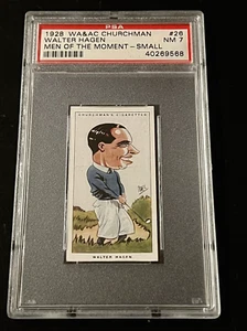 1928 WA&AC CHURCHMAN #26 WALTER HAGEN PSA 7 NOVATO SOLO 31 GRADOS SUPERIORES. RC - Imagen 1 de 5