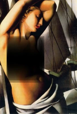 Pinturas al óleo 100 % pintadas a mano arte sobre lienzo "Tamara de Lempicka" #La Hora Azul Foto 1 de 4