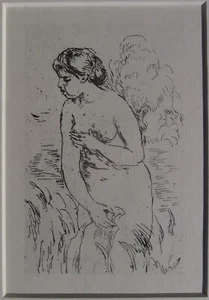 French Impressionist Etching France Artist ~ Pierre Auguste Renoir Print Bather - Picture 1 of 24