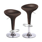 CONTEMPORARY &quot;LEATHER&quot; BAR STOOL BROWN BARSTOOL -  ADJUSTABLE CHAIR-SET OF 2
