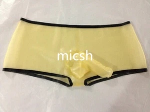 Latex Rubber Catsuit Cosplay transparent Party Boxed shorts pants Fixed Men M - Picture 1 of 1