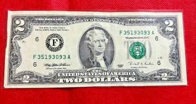 1995 US TWO DOLLARS BANKNOTE - Image 1 of 2