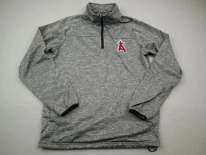 Los Angeles Angles Sweater Men Small Gray 1/4 Zip Pullover G III MLB Sweatshirt - Picture 1 of 9