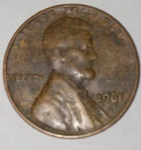 1961-No Mint Mark LINCOLN PENNY CENT - ‘L’ And ‘WE’ Under Rim - Picture 1 of 2
