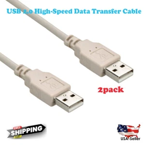 Cable macho A-A de transferencia de datos de alta velocidad 2.0 cable USB de 10 ft - Imagen 1 de 3