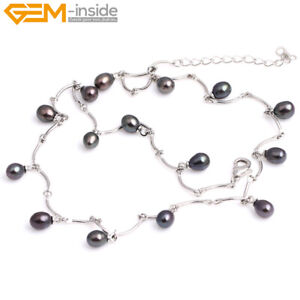 Freshwater Cultured Pearl Beads Choker Chain Necklace Women Fashion Jewelry 18"