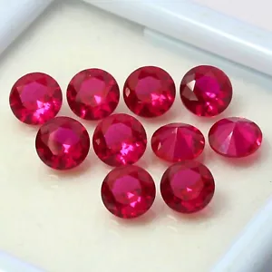 5.50 Ct Fancy Color 10 Pcs Lot of VS2 Brillant Cut 5.00 mm Round Red Diamond - Picture 1 of 12