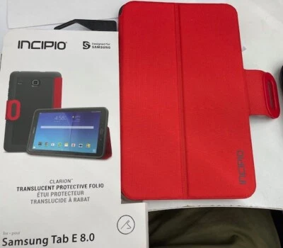 Incipio CLARION Translucent FOLIO Case for Samsung Galaxy Tab E (8") - RED - Image 1 of 4
