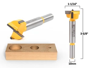 1-1/16" Diameter Carbide Forstner Drill Bit - 10mm Shank - Yonico 43030C - Picture 1 of 1