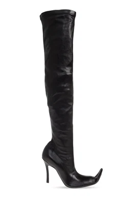 BALENCIAGA Poulaine $1990 Botas Altas Cuero Negro 110mm Nuevas y Auténticas Foto 1 de 4