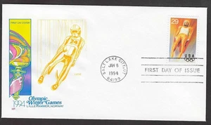 #2808 29c  1994 Winter Olympic Games - Luge -Colorano "Silk" FDC - Picture 1 of 2