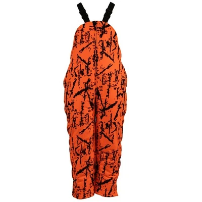 Gamehide Men's Flatland Insulated Blaze Orange Camo Deer Hunting Bibs - Image 1 of 2
