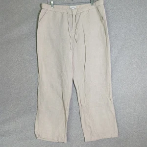 Liz Claiborne Leinenmischung Kordelzug Hose Damen Large lässig bequem Küste - Bild 1 von 7
