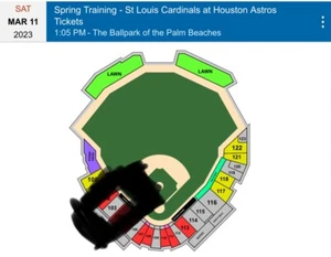 4 Tickets Spring Training: St. Louis Cardinals @ Houston Astros 3/11/2023 - Picture 1 of 3