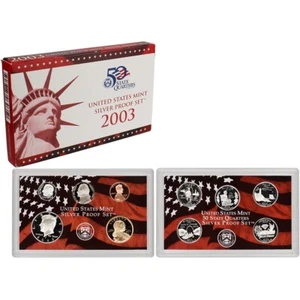 2003 US GEM CAMEO SILVER 11 pc PROOF SET w/COA & Packaging - Picture 1 of 1