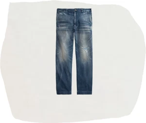 Polo Ralph Lauren Men's Wash Blue Salinger Straight Fit Distressed Jean Authenti - Picture 1 of 15