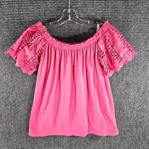 Lilly Pulitzer Größe Small Fayette Schulterfreies Oberteil Shirt Razzberry Pink - Bild 1 von 5