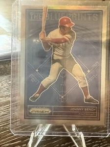 2023 Panini Johnny Bench Silver, The Blue Print Prizm TB16, Cincinnati Reds - Picture 1 of 3
