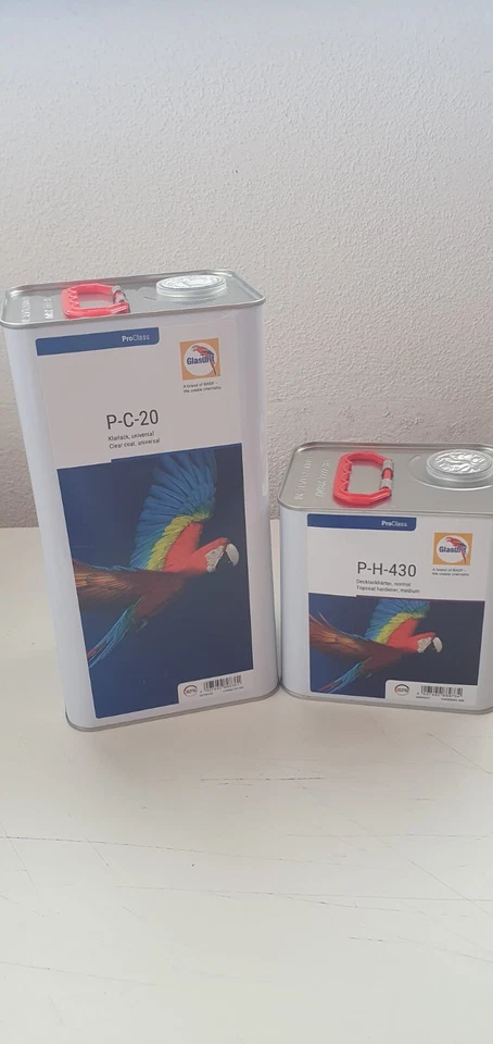 Glasurit barniz transparente universal PC20 juego con endurecedor de barniz de cubierta normal PH430 7,5 Ltr - Imagen 1 de 1