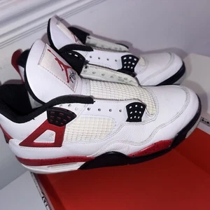 Men’s Air Jordan 4 Retro Red Cement Uk 7.5 Eu42 Very Good Conditions No Laces - Picture 1 of 8