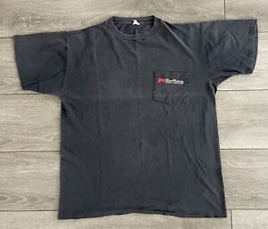 Vintage 90s Marlboro Single Stitch Black Pocket T-Shirt Size L Spell out
