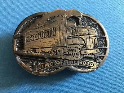 VINTAGE KENWORTH K100 CABOVER KING OF THE ROAD TRUCK BELT BUCKLE - Image 1 of 4
