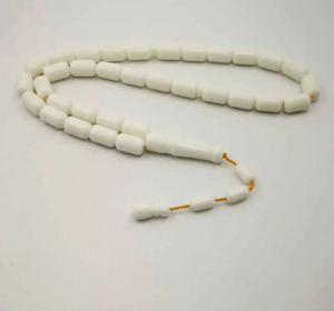Prayer Beads Bracelet Misbaha Tasbih White Ivory Islamic Muslim Rosary Resin