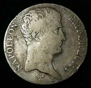 NAPOLEON 1er Empereur - Jolie 5 Francs CALENDRIER GREGORIEN 1807 L Bayonne RARE! - Imagen 1 de 2