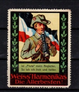 German Advertising Stamp - Weiss Harmonicas "the Very Best" - Flauta - Picture 1 of 1