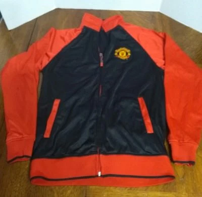 Manchester United Black Jacket Official Merchandise Zip Up Athletic Mens Small - Image 1 of 4
